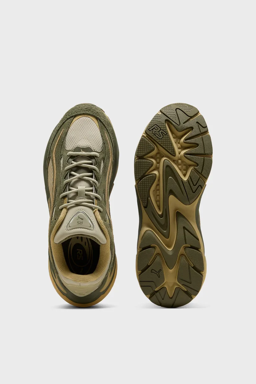 Оливковые кроссовки RS Surge Hairy Suede Sneakers Unisex 4
