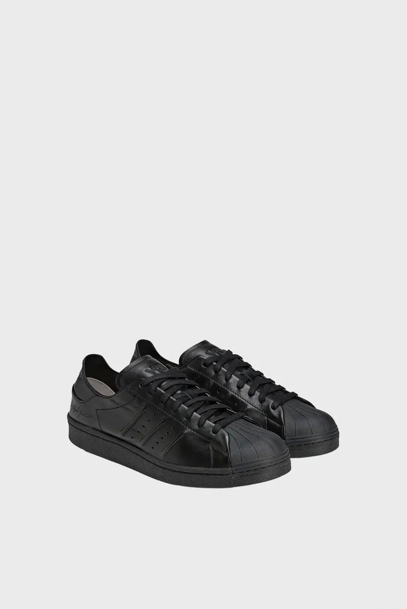 Черные кожаные сникерсы Y-3 Superstar 4