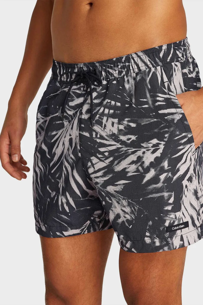 Чоловічі чорні плавальні шорти з візерунком MEDIUM DRAWSTRING-PRINT 4