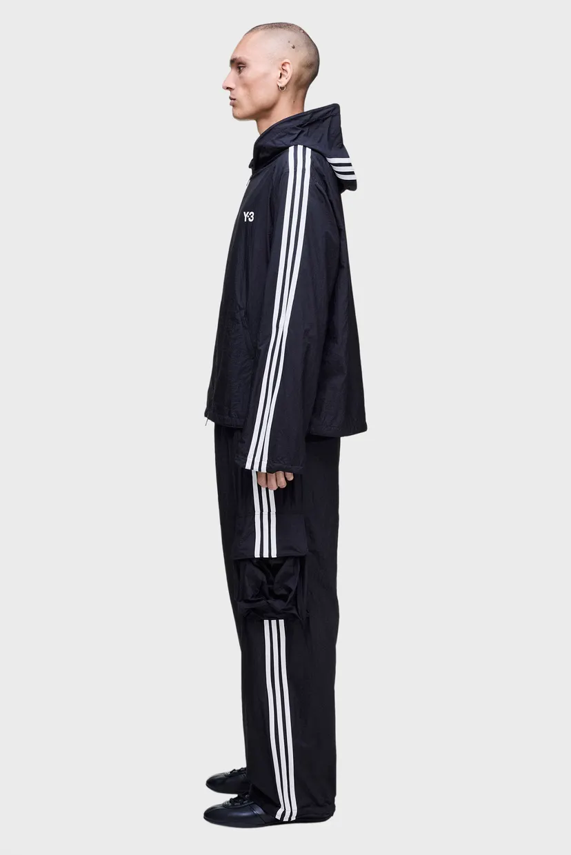 Черное худи Y-3 NYLON WIRED 3 STRIPES (унисекс) 4