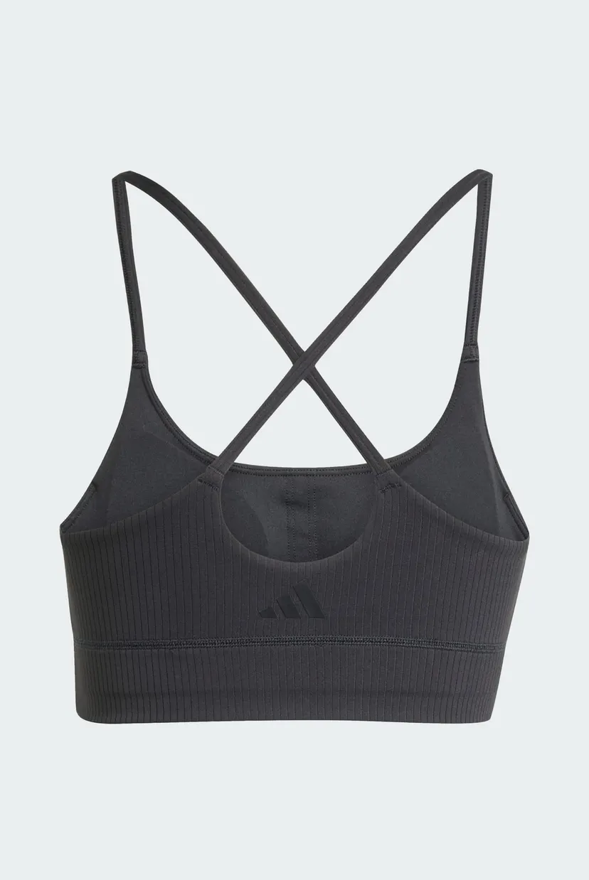 Женский черный топ adidas All Me Light Support Rib Long Line 7