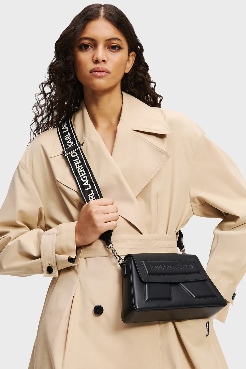 Жіноча чорна шкіряна сумка IKON Karl Lagerfeld A2W30198 — MD-Fashion