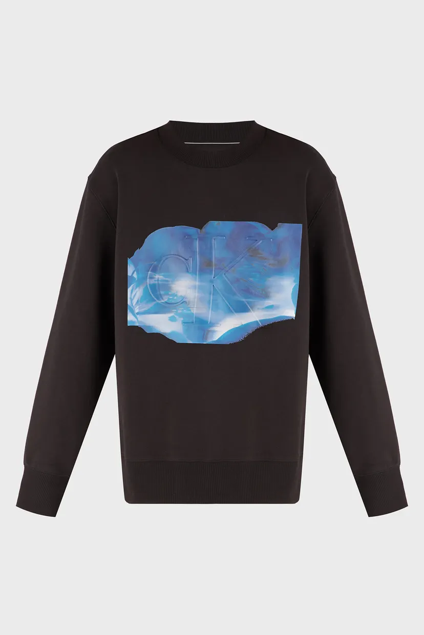 Чоловічий чорний світшот EMBOSSED EUPHORIC FLORAL CREW 6