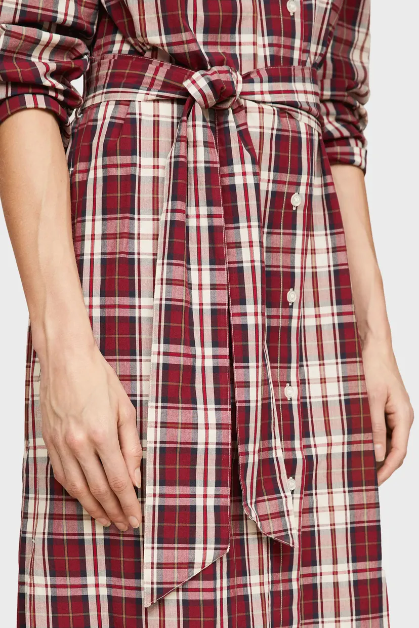 Женское платье в клетку TARTAN CO MIDI SHIRT DRESS 4