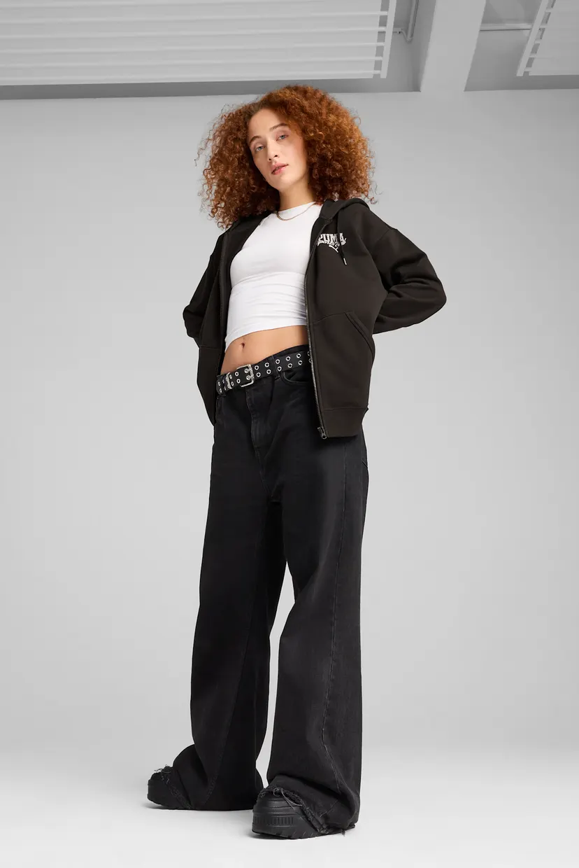 Женское черное худи PUMA CLASS Relaxed Full-Zip Hoodie Women PUMA