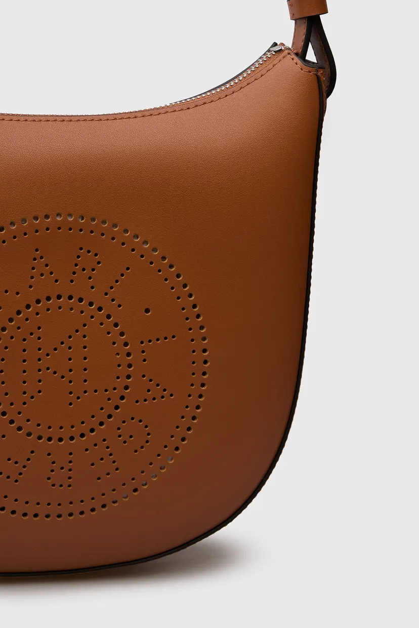 Жіноча коричнева шкіряна сумка K CIRCLE MOON SHB PERFORATED 6