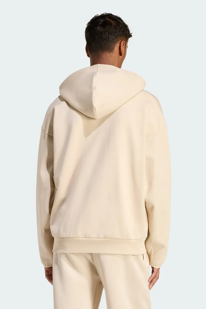 Мужское бежевое худи Future Icons Small Logo Full-Zip adidas