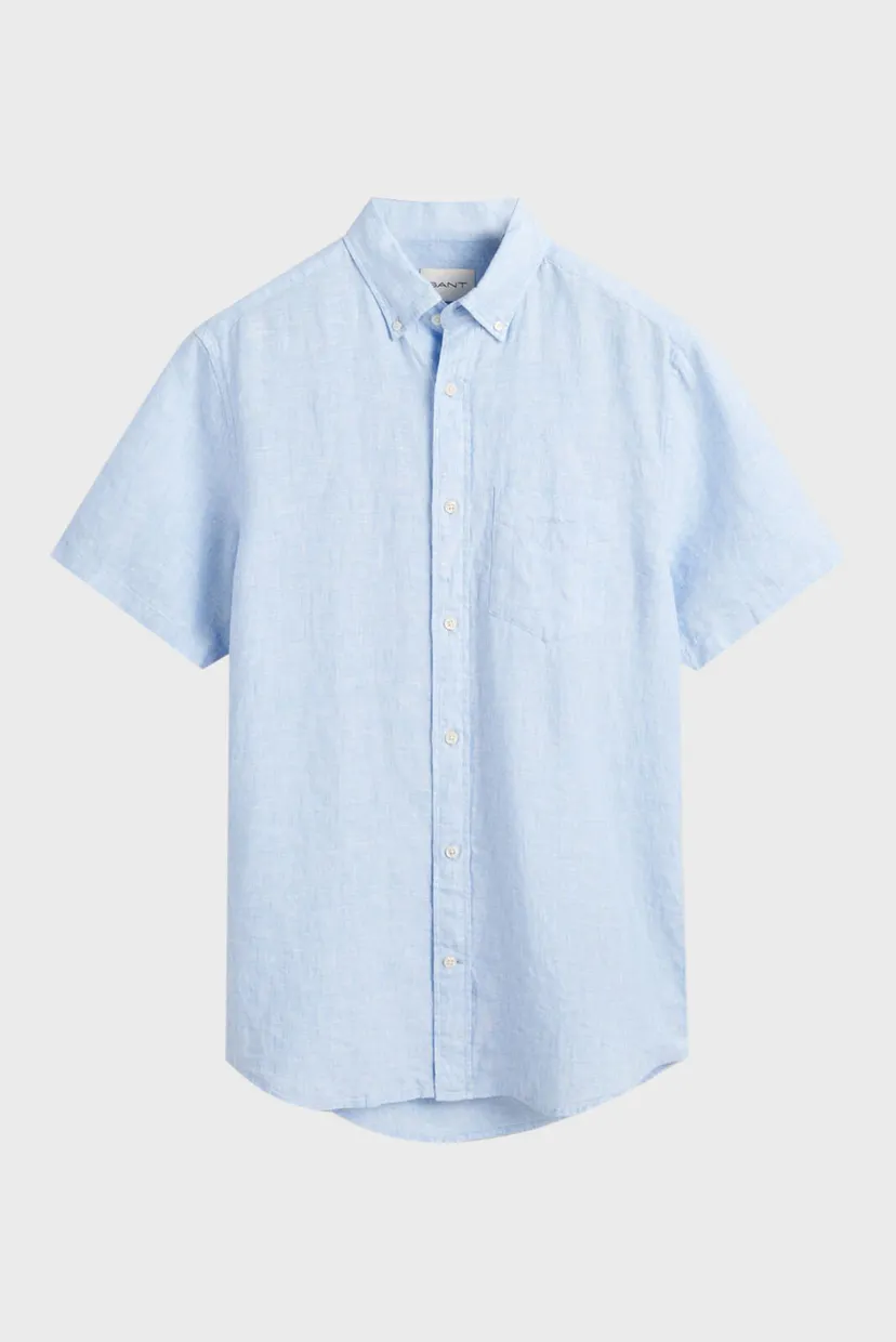 Мужская голубая льняная рубашка REG LINEN SS 6