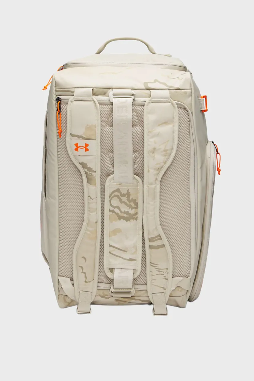 Бежева спортивна сумка-рюкзак UA Contain Duo MD BP Duffle-BRN 3