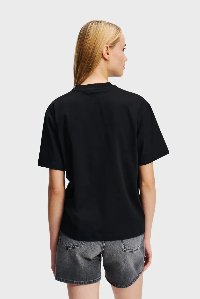 Женская черная футболка KLJ REG SS BOX LOGO 3