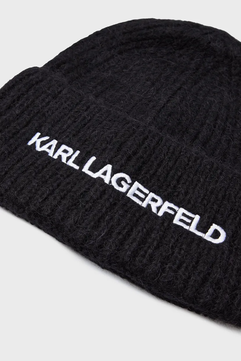 Женская черная шерстяная шапка K ESSENTIAL BEANIE 4