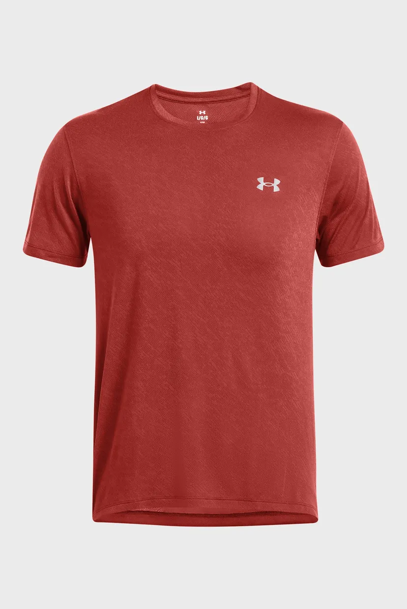 Мужская бордовая футболка UA LAUNCH CAMO SHORTSLEEVE 3
