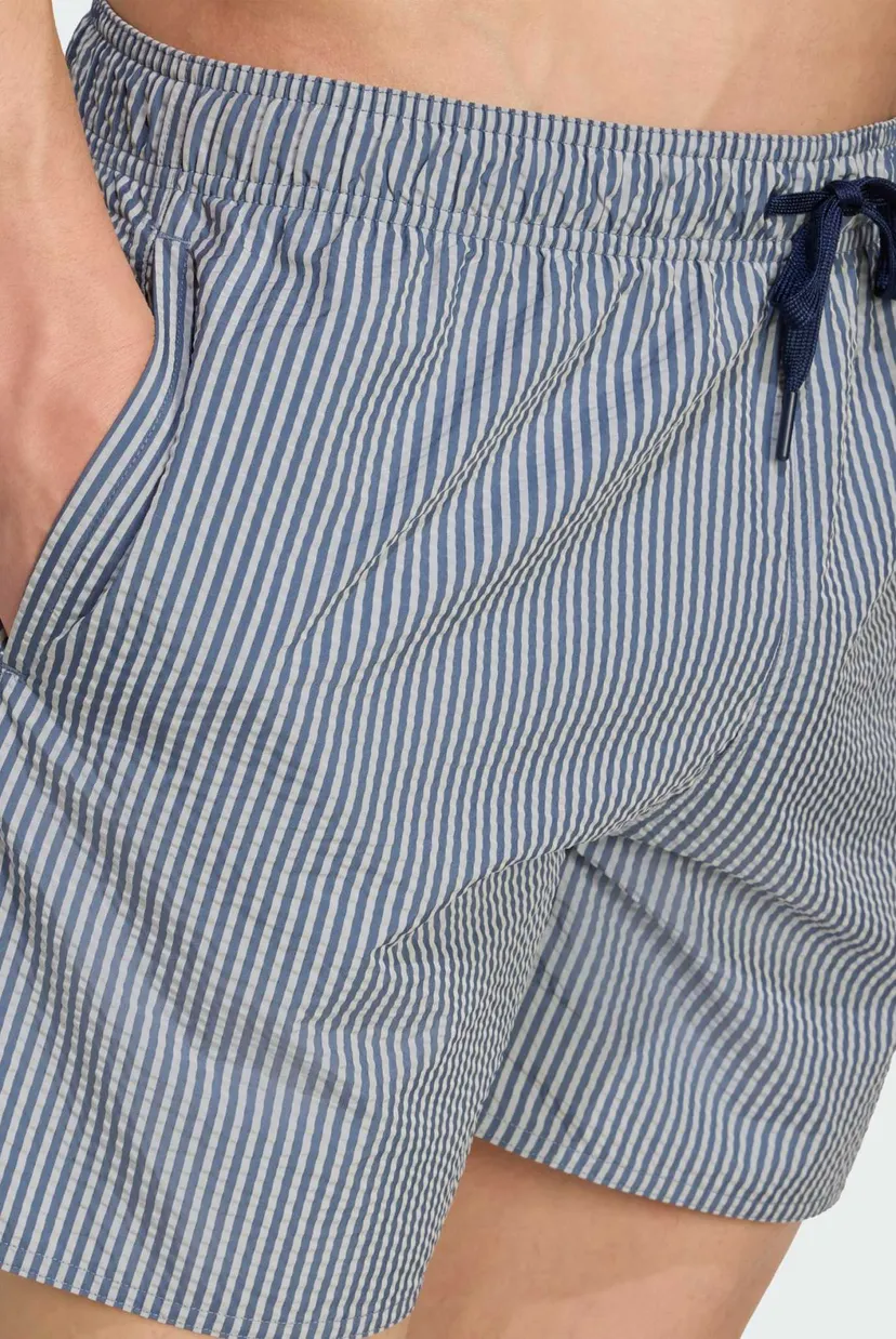 Мужские серые плавательные шорты в полоску Seersucker Stripy 5-Inch 4