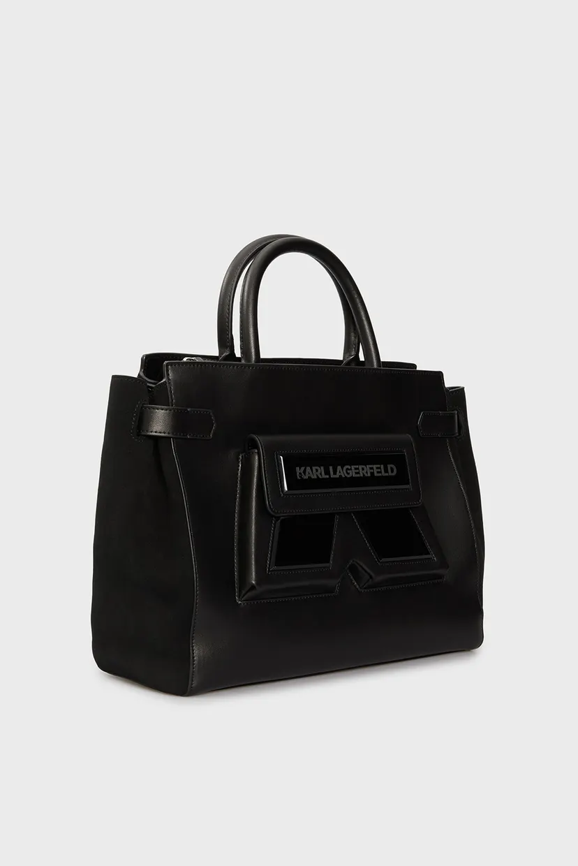 Жіноча чорна шкіряна сумка IKON/K MD TOTE 3