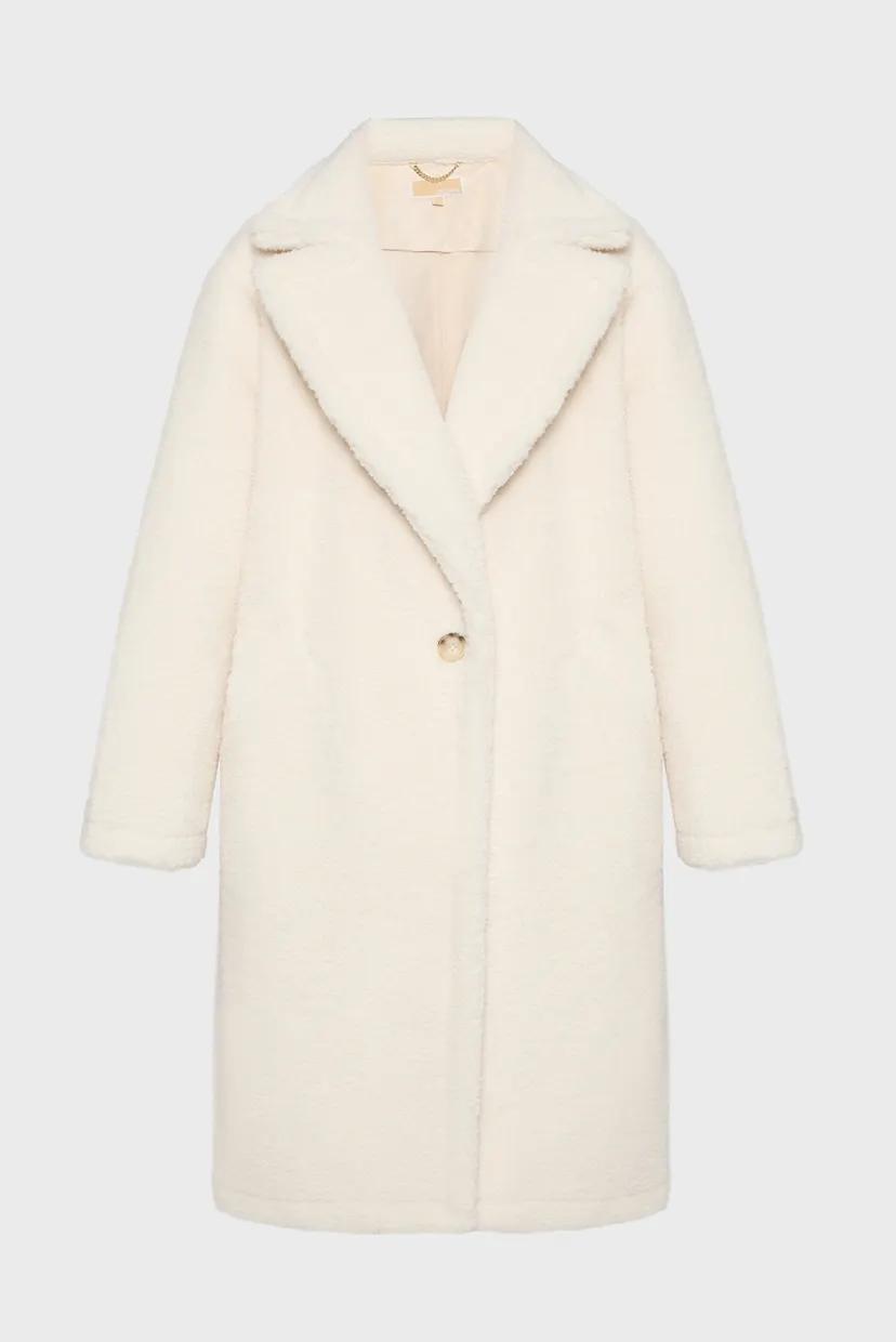Жіноча біла шуба OVERSIZED TEDDY SHEARLING COAT 4