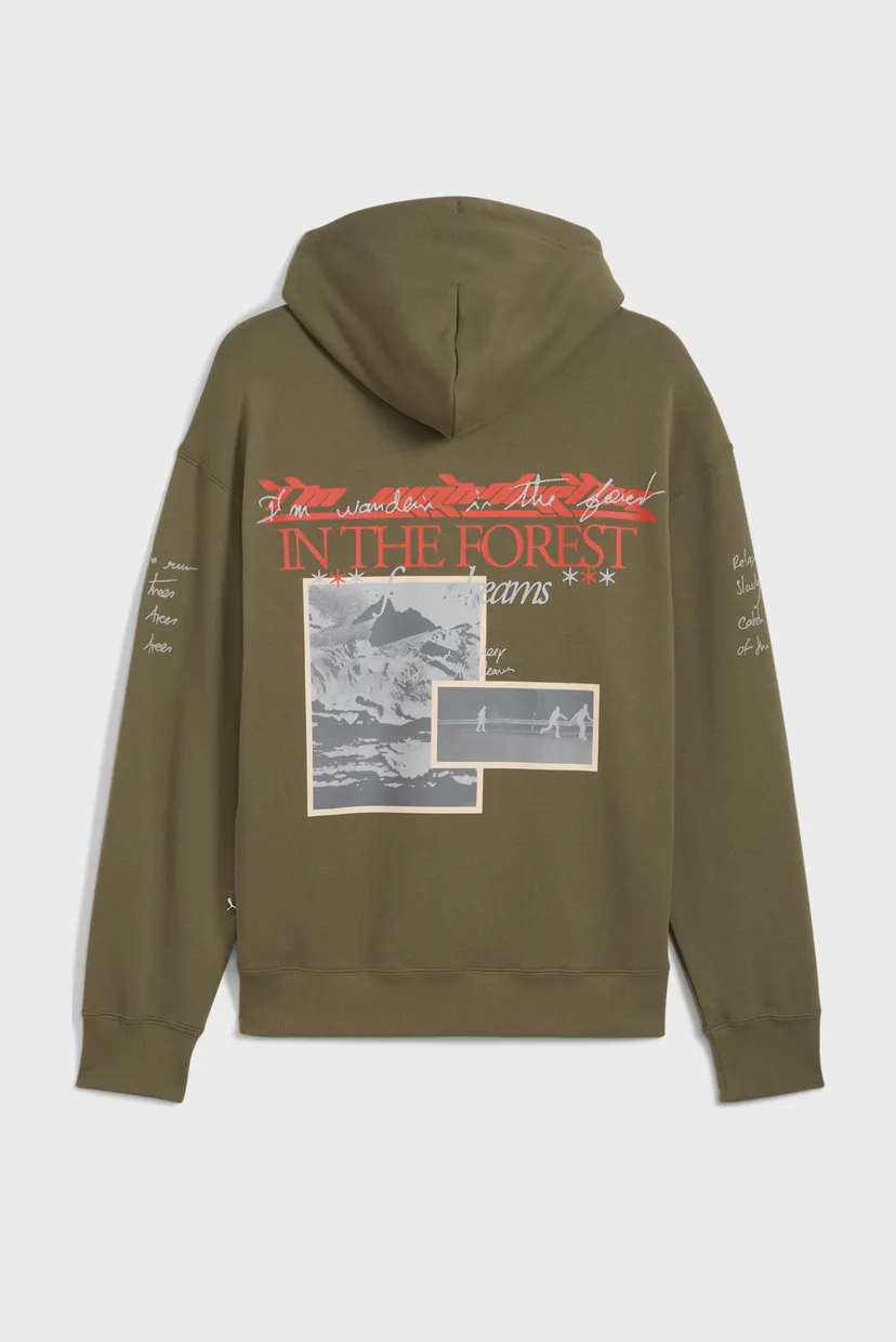 Чоловіче оливкове худі GRAPHIC Forest Hoodie Men 7