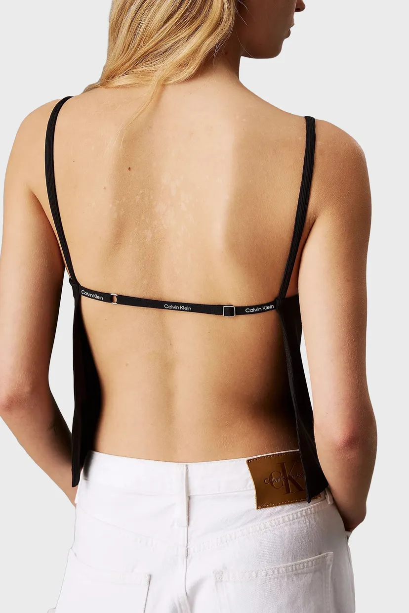 Жіночий чорний топ LOGO ELASTIC OPEN BACK 3