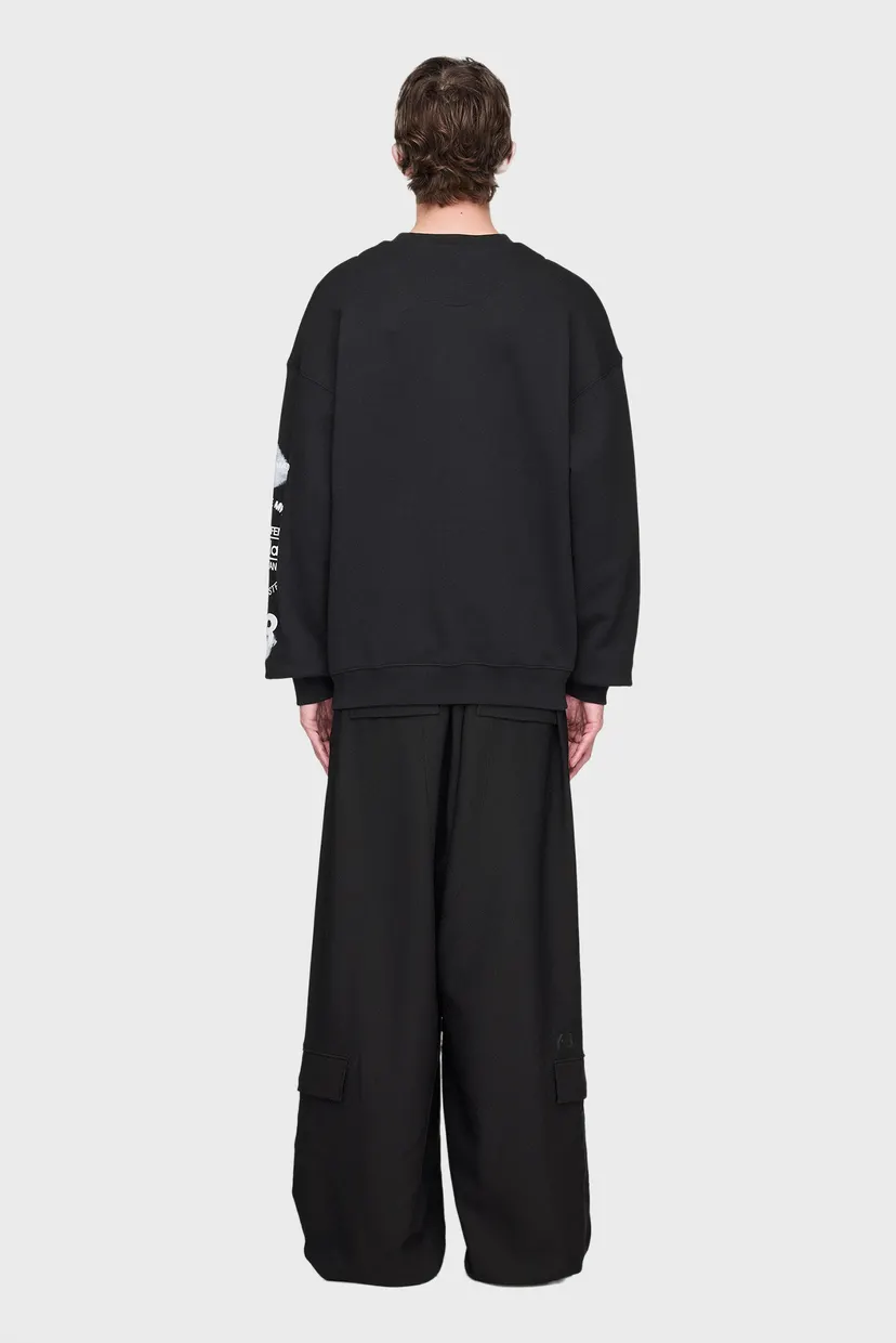 Черный свитшот Y-3 Graphic Crew (унисекс) 6