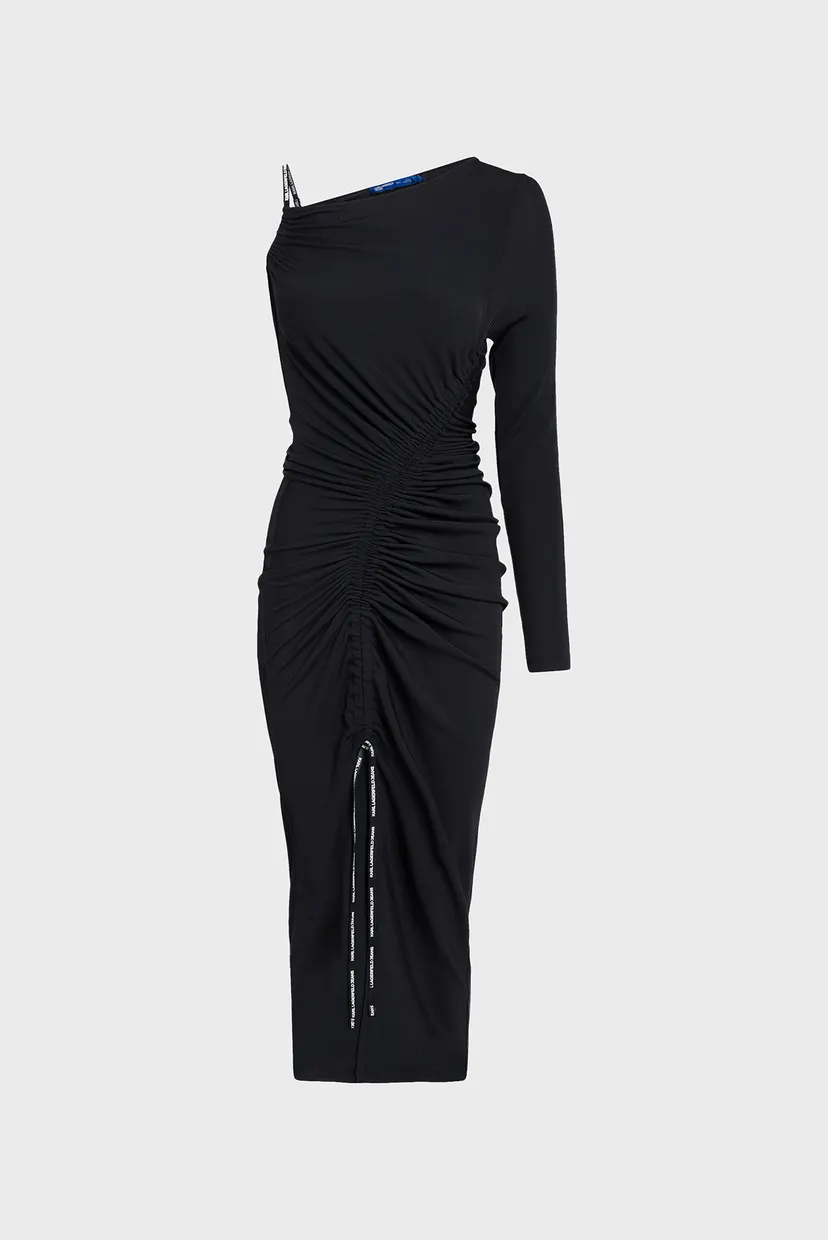 Жіноча чорна сукня ruched 5