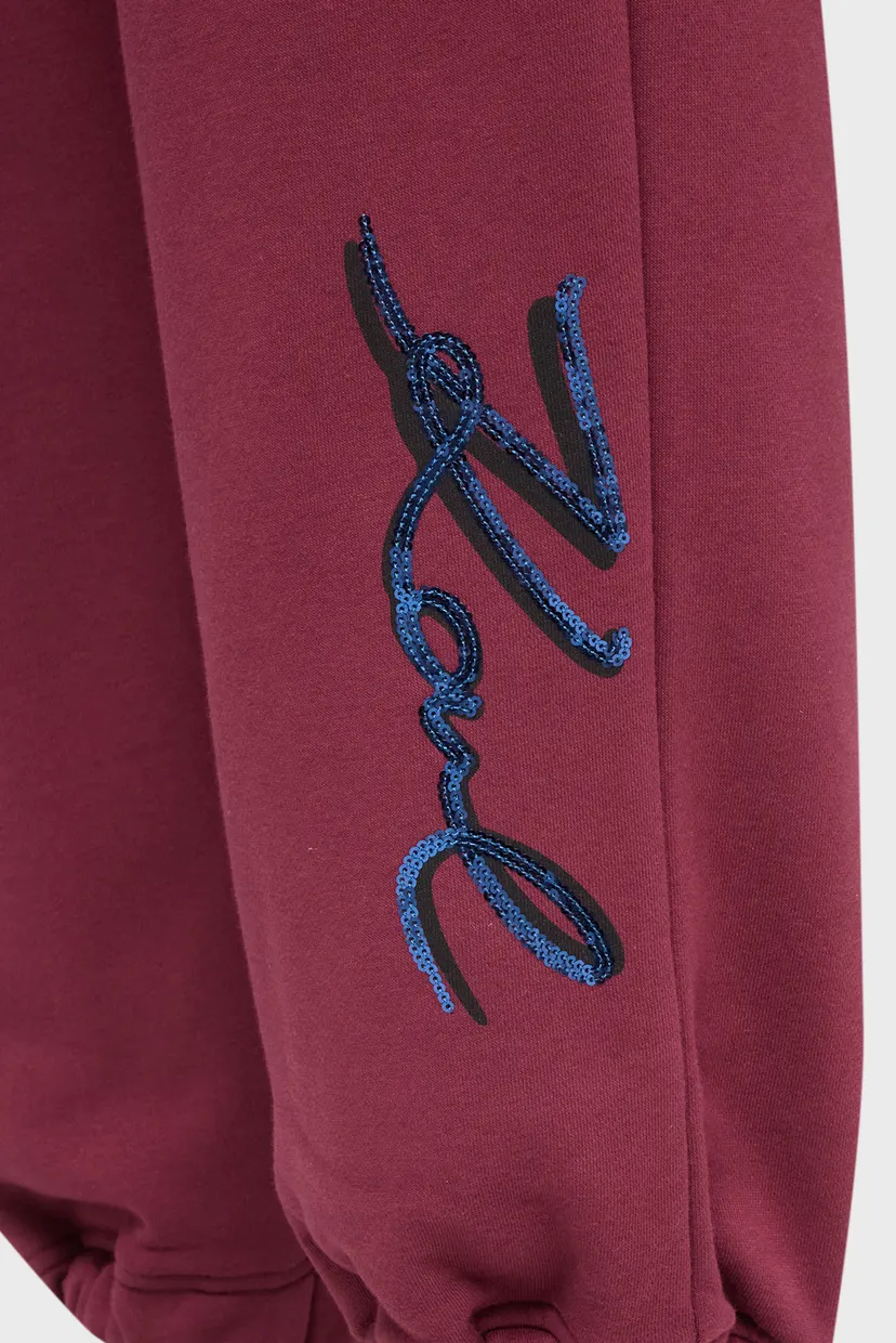 Женские бордовые спортивные брюки sequins 3