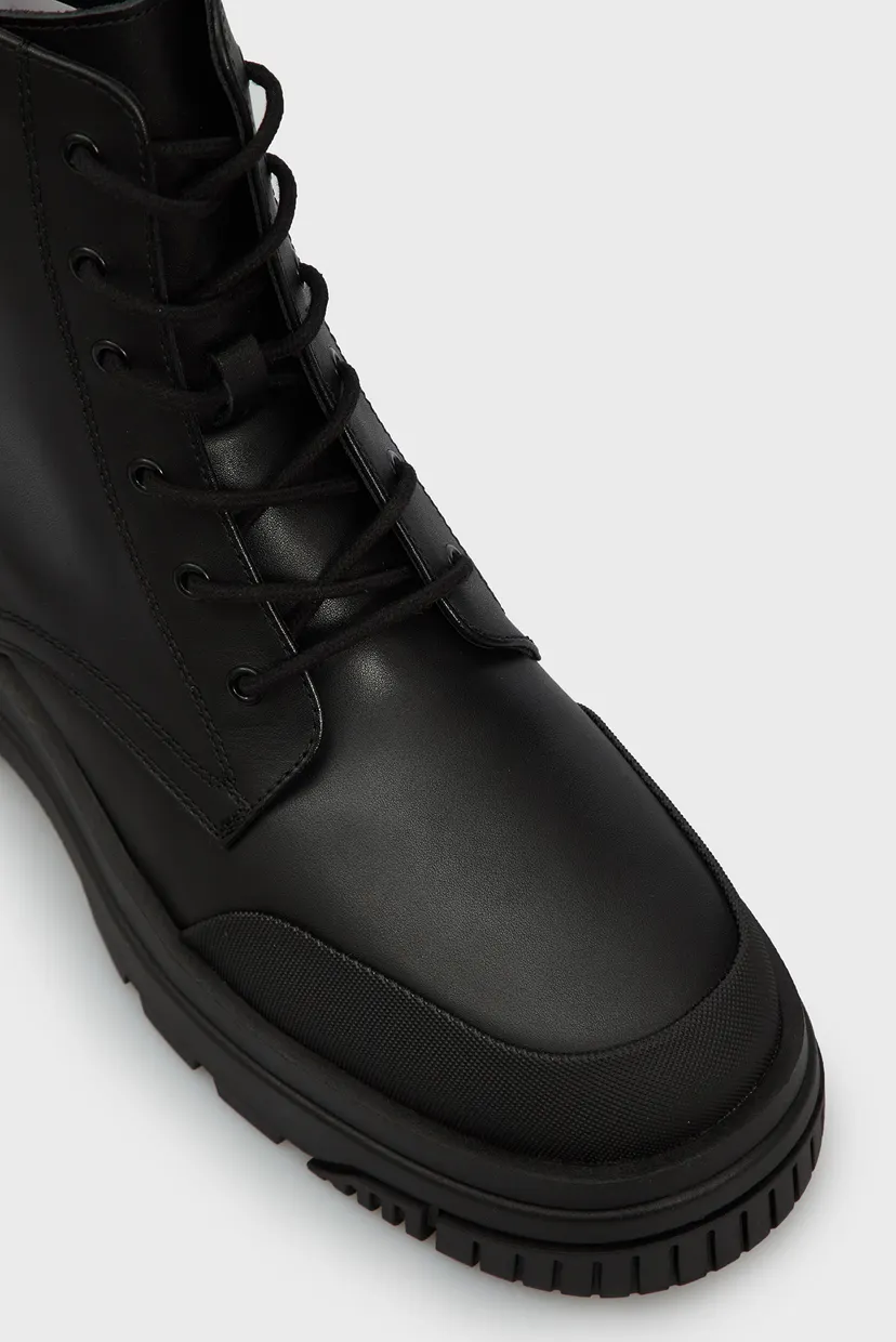 Чоловічі чорні шкіряні черевики TJM LACE UP LEATHER BOOT 4