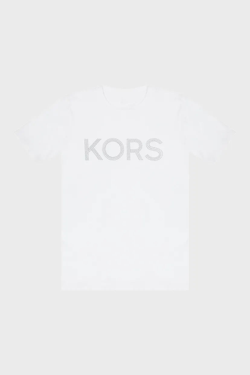 Жіноча біла футболка KORS STUD SMRCAMP TEE 4