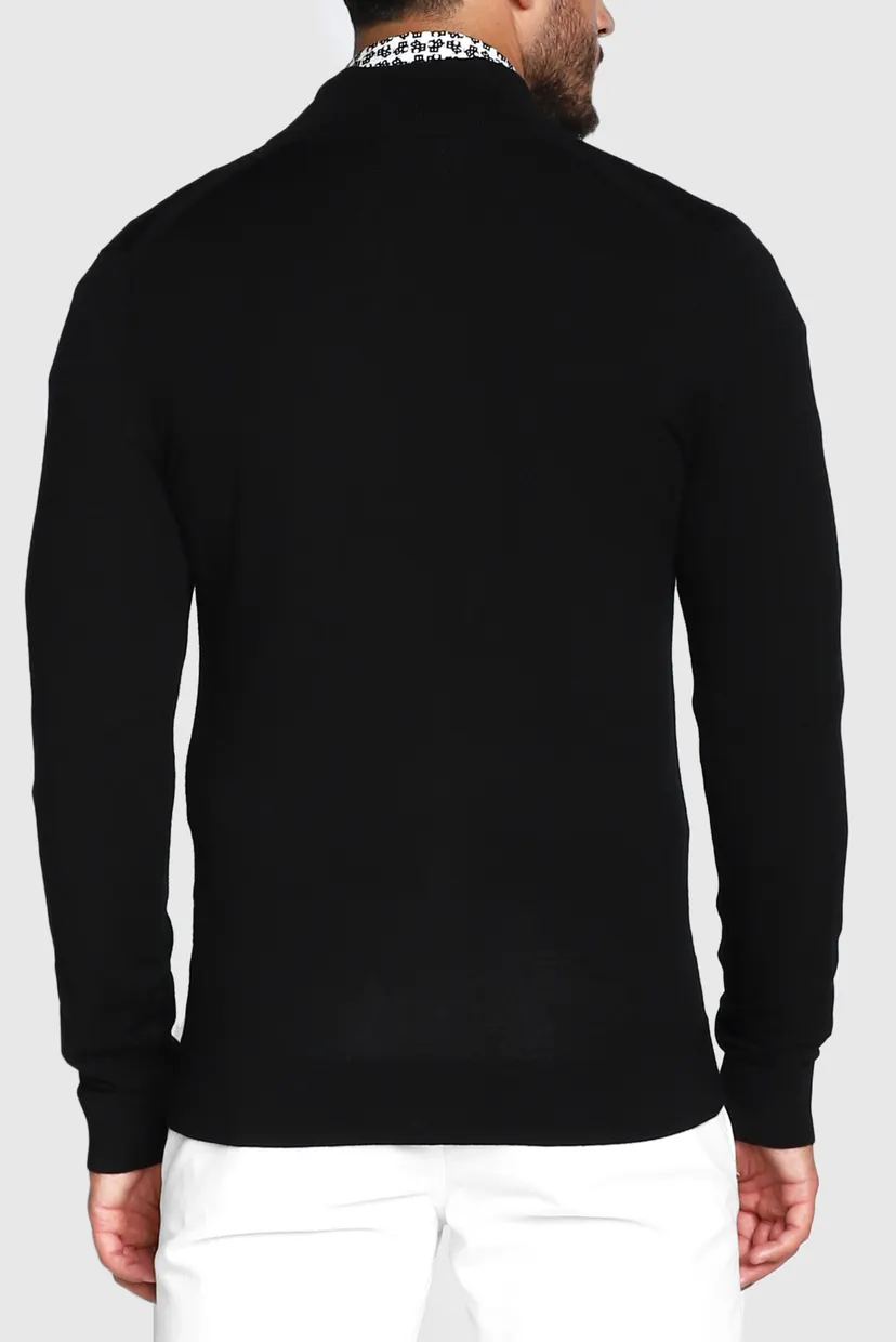 Чоловічий чорний вовняний кардиган SUPERIOR WOOL ZIP THROUGH JACKET 4