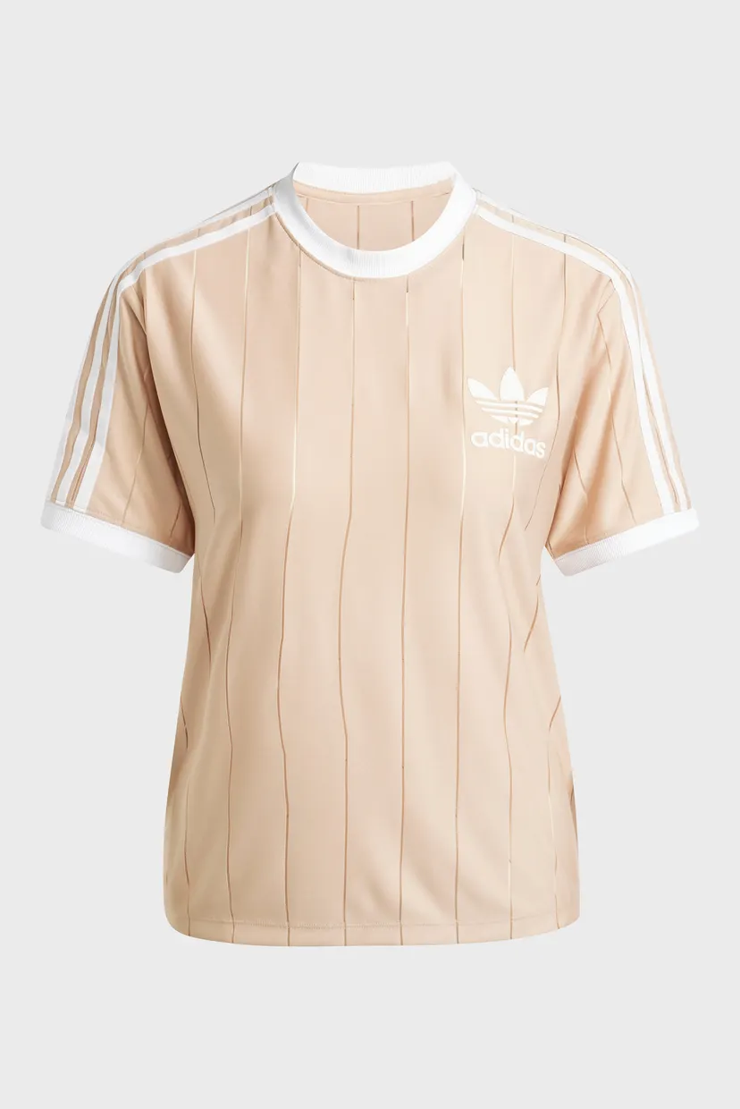 Жіноча бежева футболка Adicolor 3-Stripes Pinstripe 6