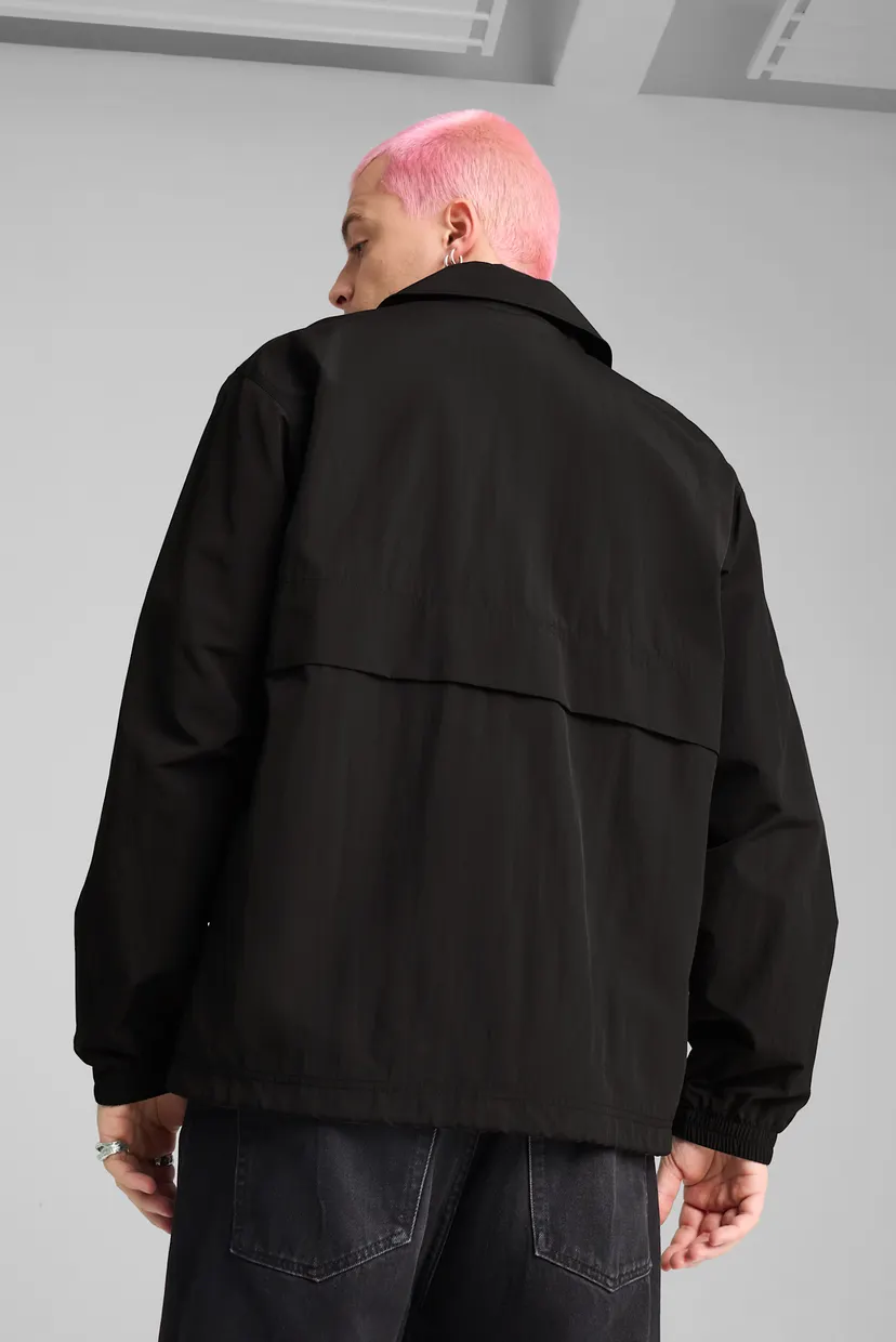 Чоловіча чорна куртка Wardrobe Essentials Relaxed Coach Jacket Men