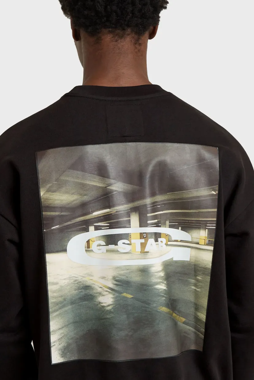 Чоловічий чорний світшот Photo back print loose 5