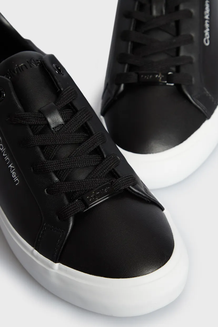 Жіночі чорні шкіряні снікерси VULC LACE UP Calvin Klein HW0HW01681