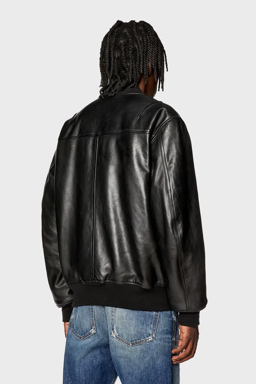 Мужская черная кожаная куртка L-PRITTS JACKET Diesel A10676 0HJAC