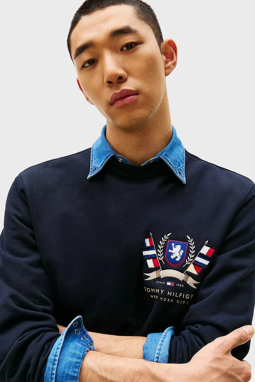 Чоловічий темно-синій світшот HILFIGER COLOR CREST 4