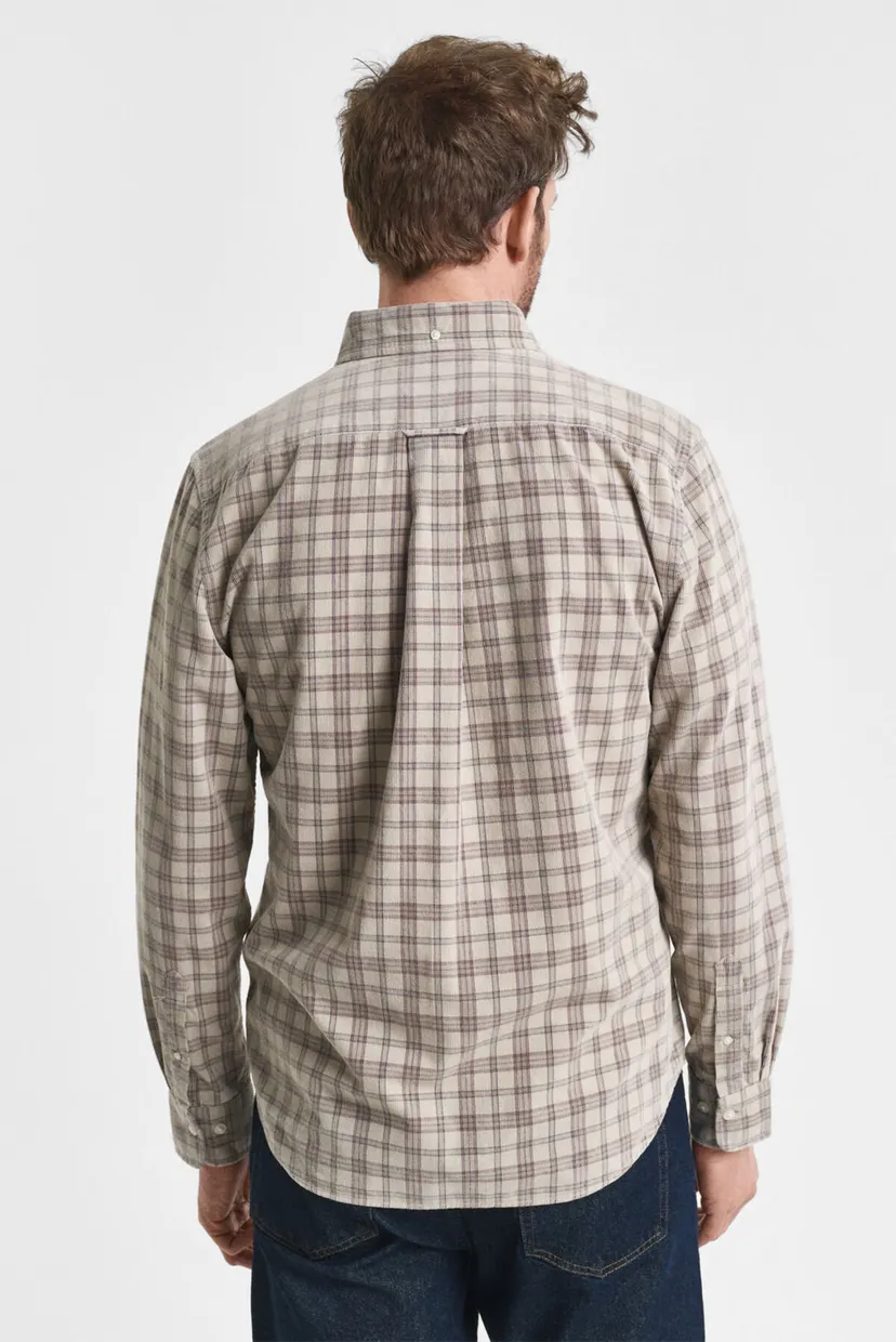 Мужская бежевая вельветовая рубашка в клетку REG CORDUROY CHECK SHIRT 3