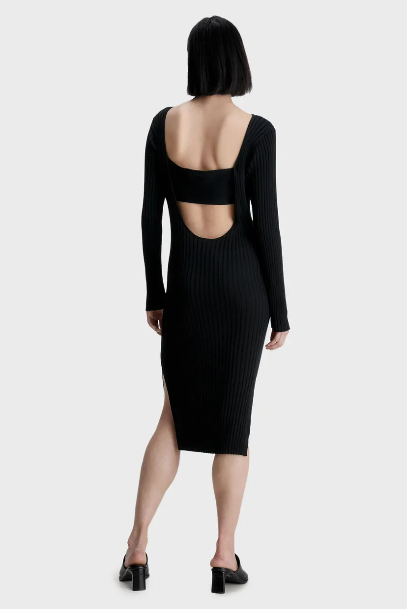 Жіноча чорна сукня ICONIC RIB OPEN BACK 3