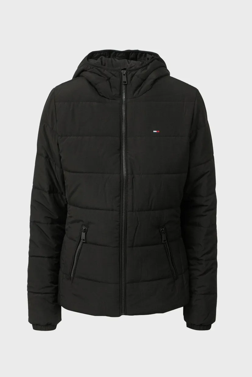 Жіноча чорна куртка SLIM LW HOODED PADDED 7