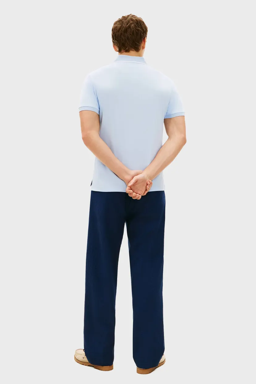 Чоловіче блакитне поло TIPPED SLIM 3
