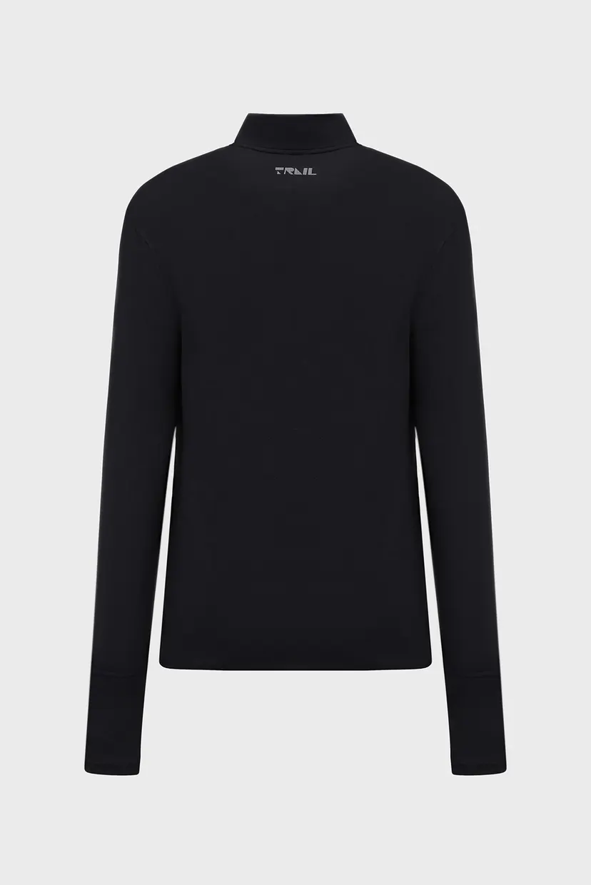 Чоловічий чорний лонгслів UA TRAIL RUN QUARTER ZIP 6