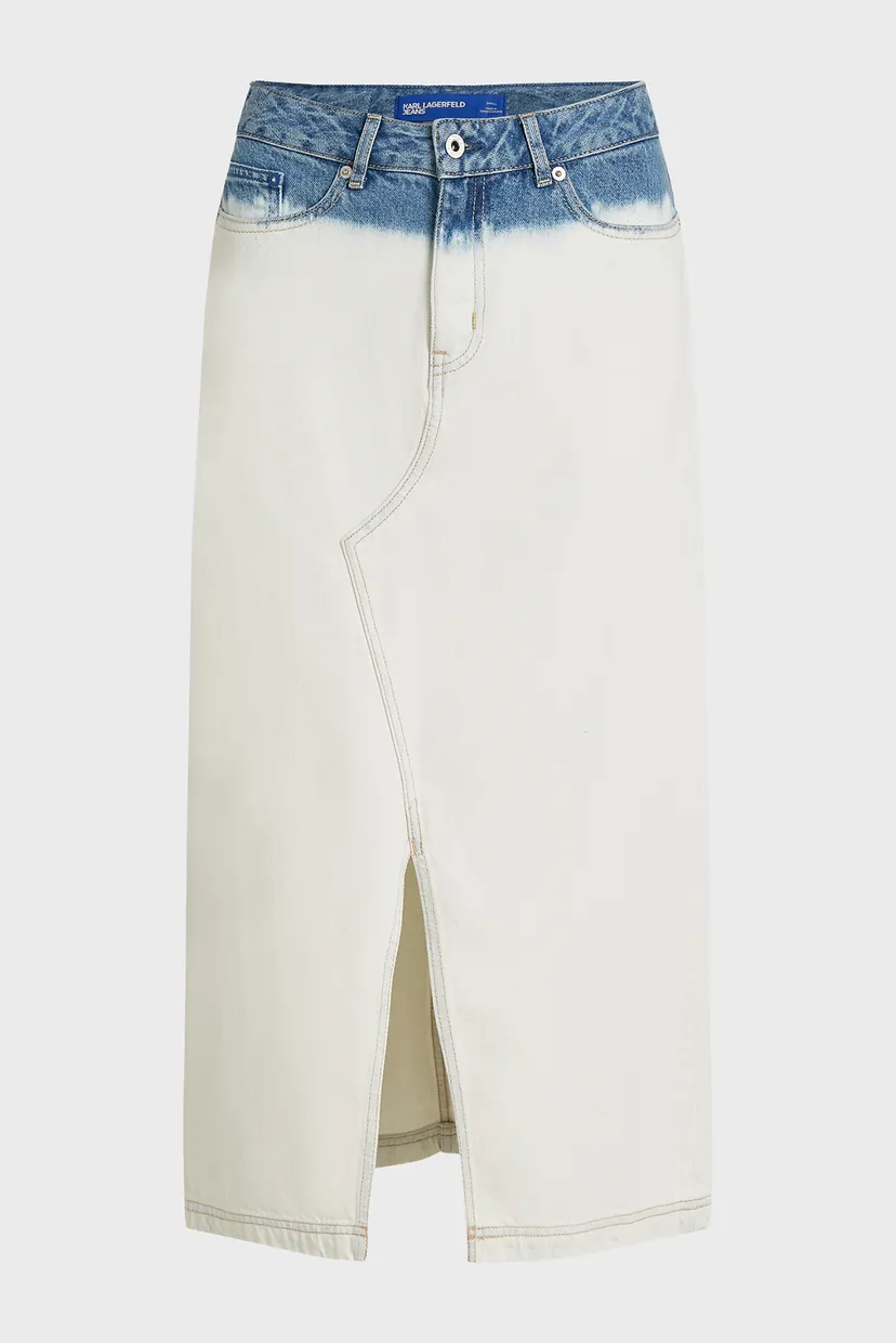 Женская белая джинсовая юбка ombre denim 5