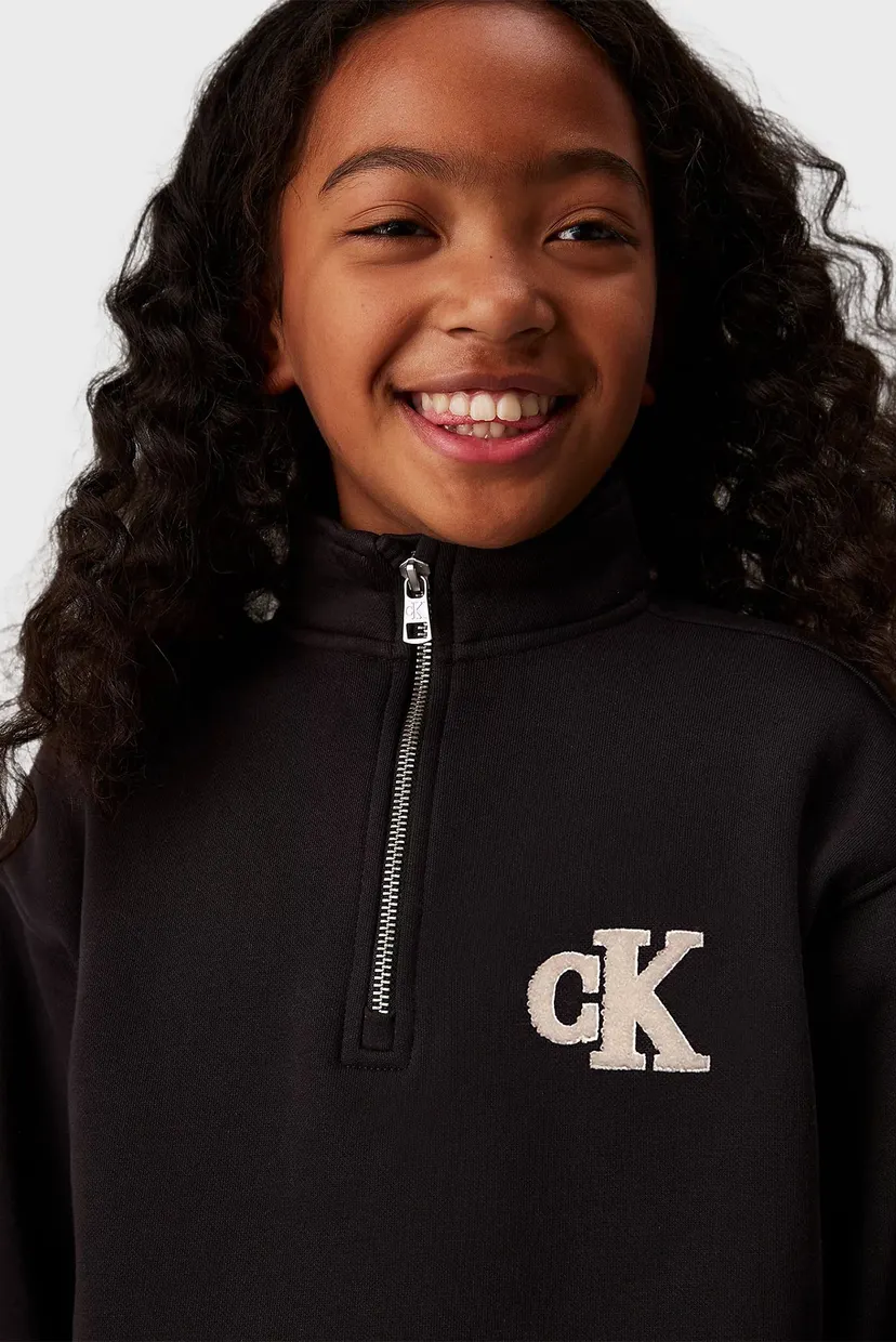 Детское черное платье TEDDY MONOGRAM ZIP FLEECE 4