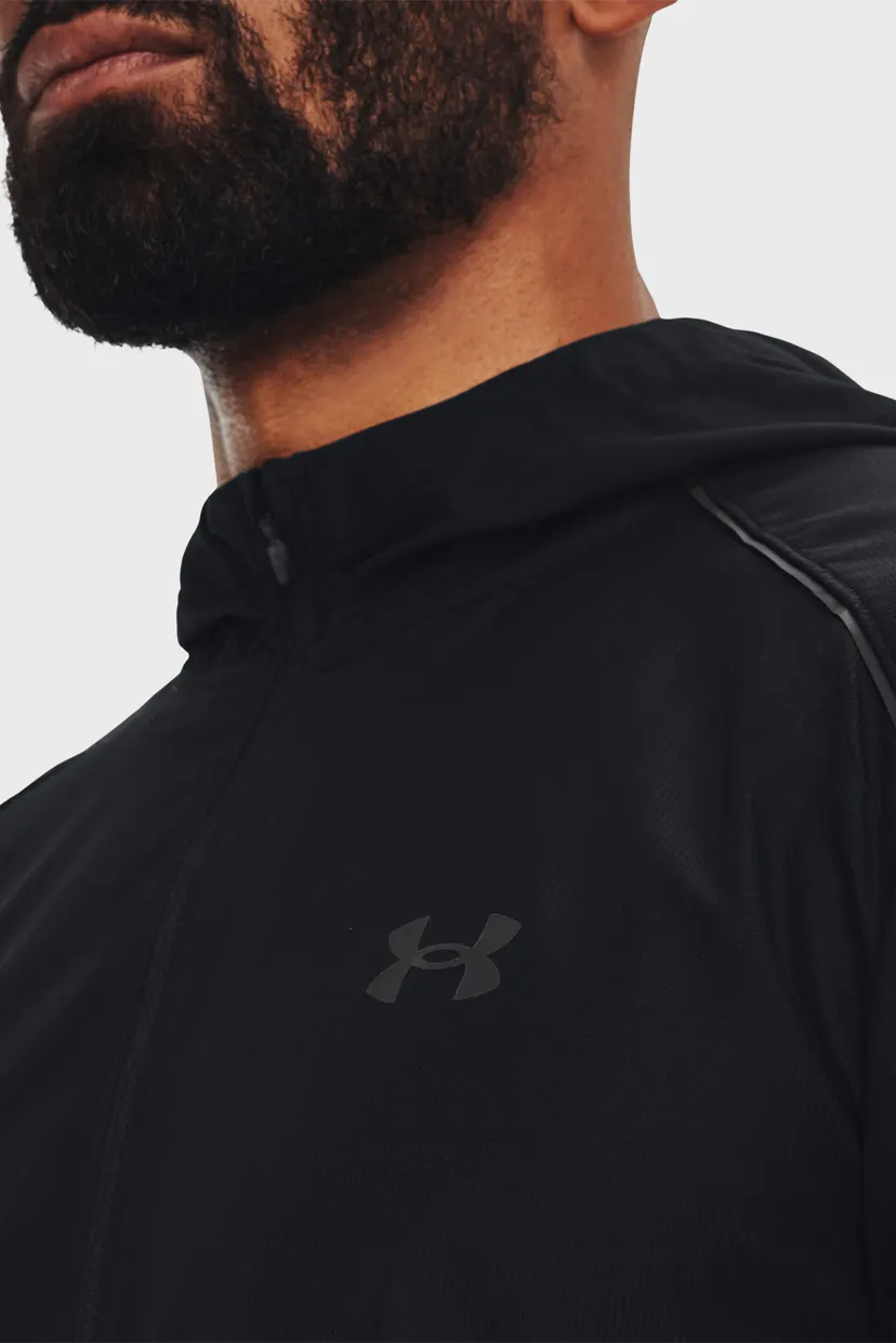 Чоловіча чорна вітровка UA STORM RUN HOODED JACKET 4