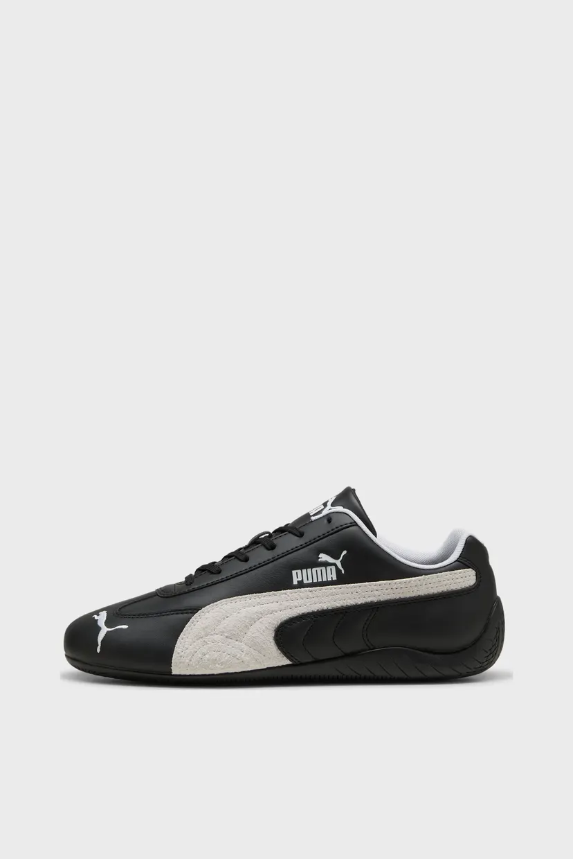 Черные кожаные кроссовки Speedcat Leather Sneakers Unisex 3