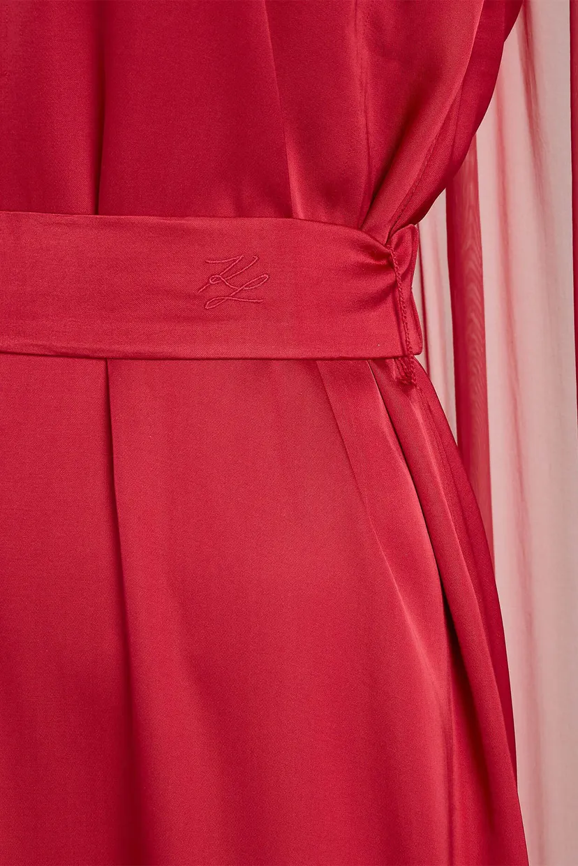 Жіноча червона сукня midi ceremony cape dress 4