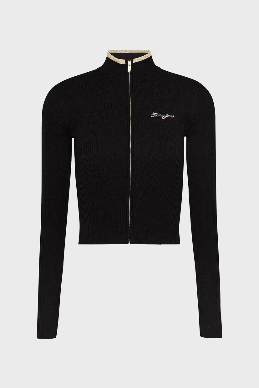 Жіночий чорний кардиган TJW METALLIC TIP ZIP 5