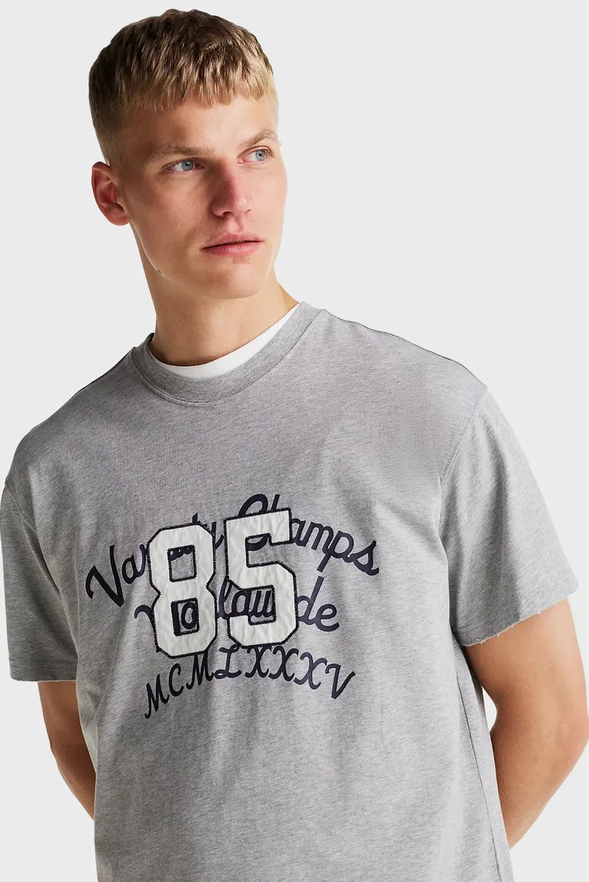 Чоловіча сіра футболка TJC WASHED VARSITY 85 TEE 4