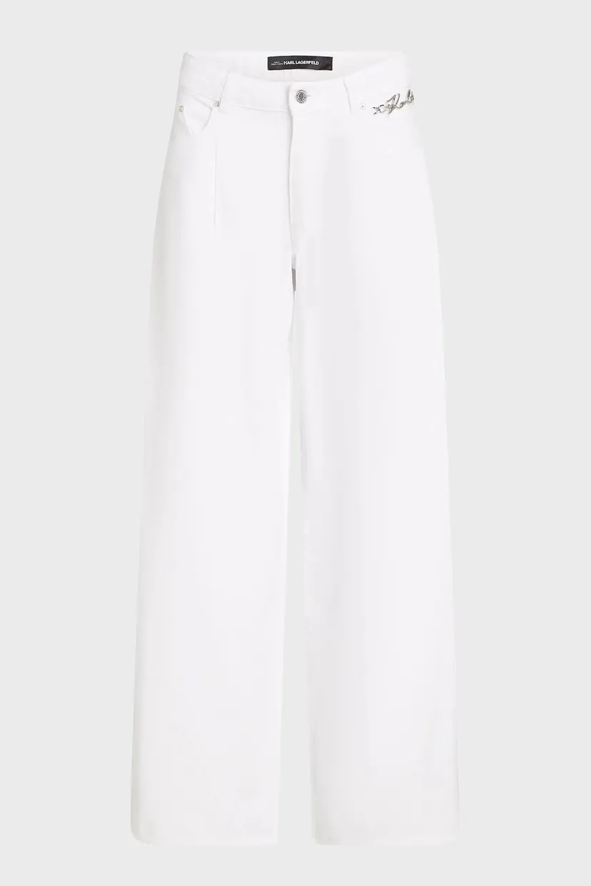 Женские белые джинсы WIDE LEG WHITE DENIM PANTS 5