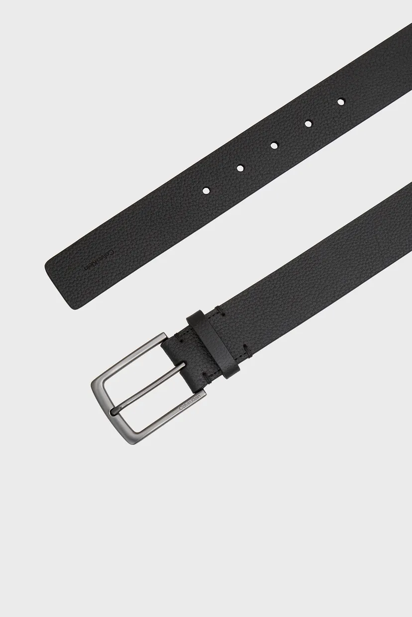 Мужской черный кожаный ремень CASUAL PIN BUCKLE PEBBLE 35MM 3