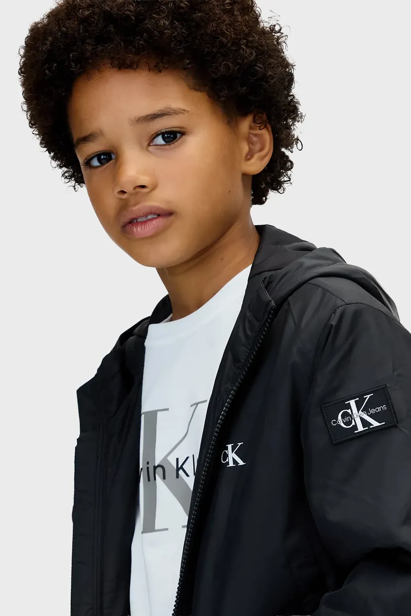 Дитяча чорна куртка PADDED HOODED HARRINGTON 5