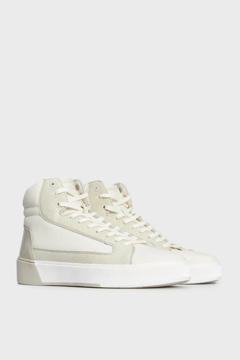 Чоловічі білі шкіряні кросівки HIGH TOP LACE UP INV STITCH 3