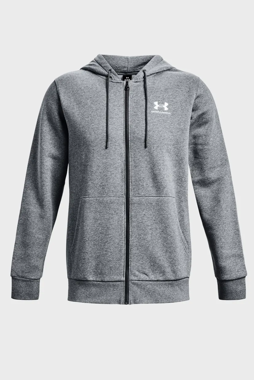 Мужское серое худи UA Essential Fleece FZ 5